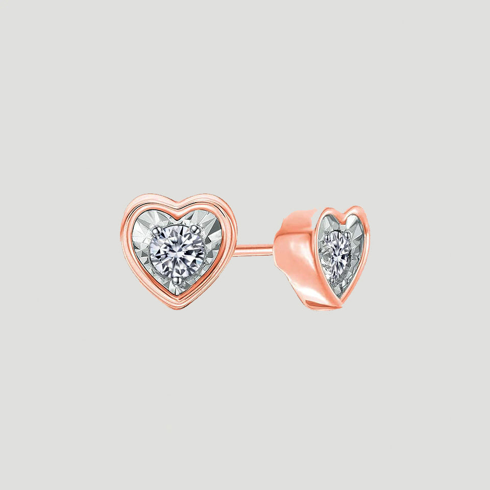Moissanite Heart-Shape Stud