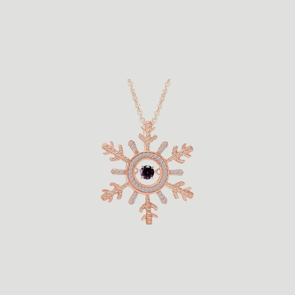 Moissanite Birthday Snowflake Pendant Necklace