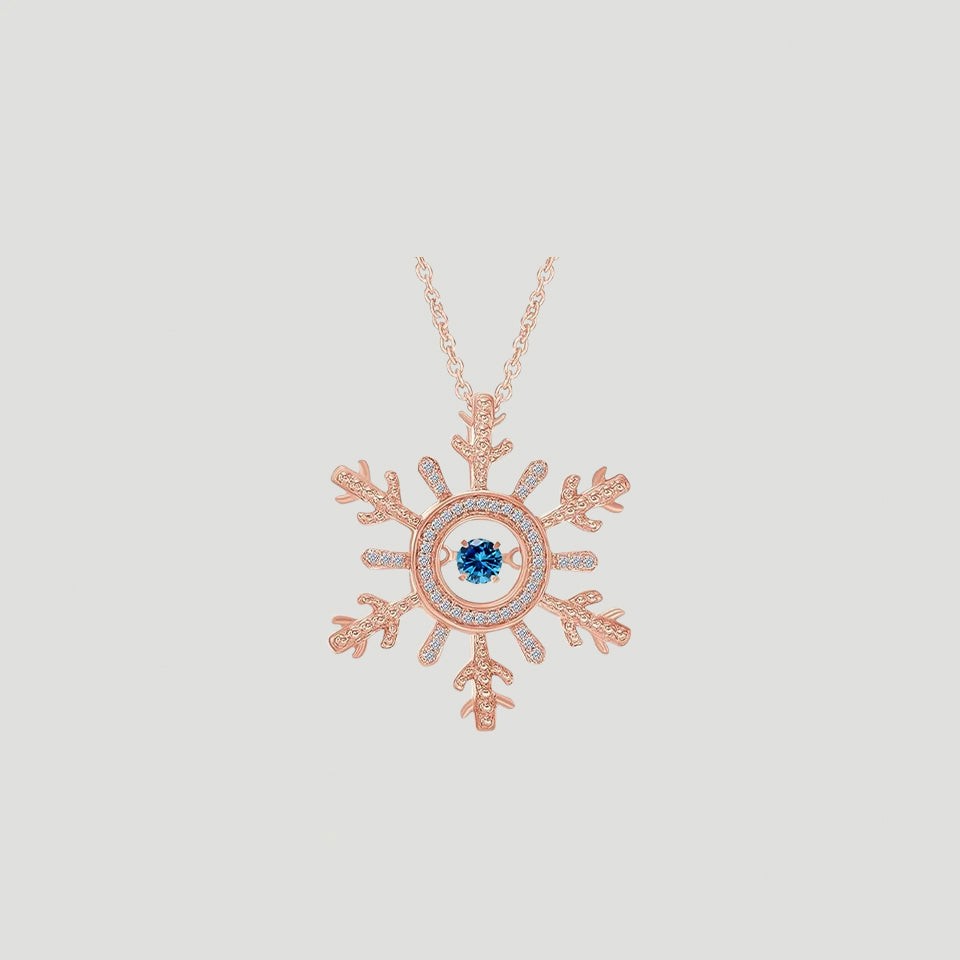 Moissanite Birthday Snowflake Pendant Necklace