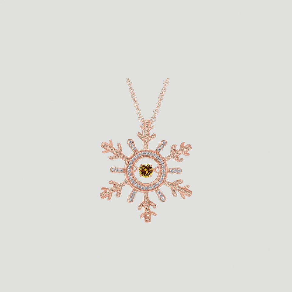 Moissanite Birthday Snowflake Pendant Necklace