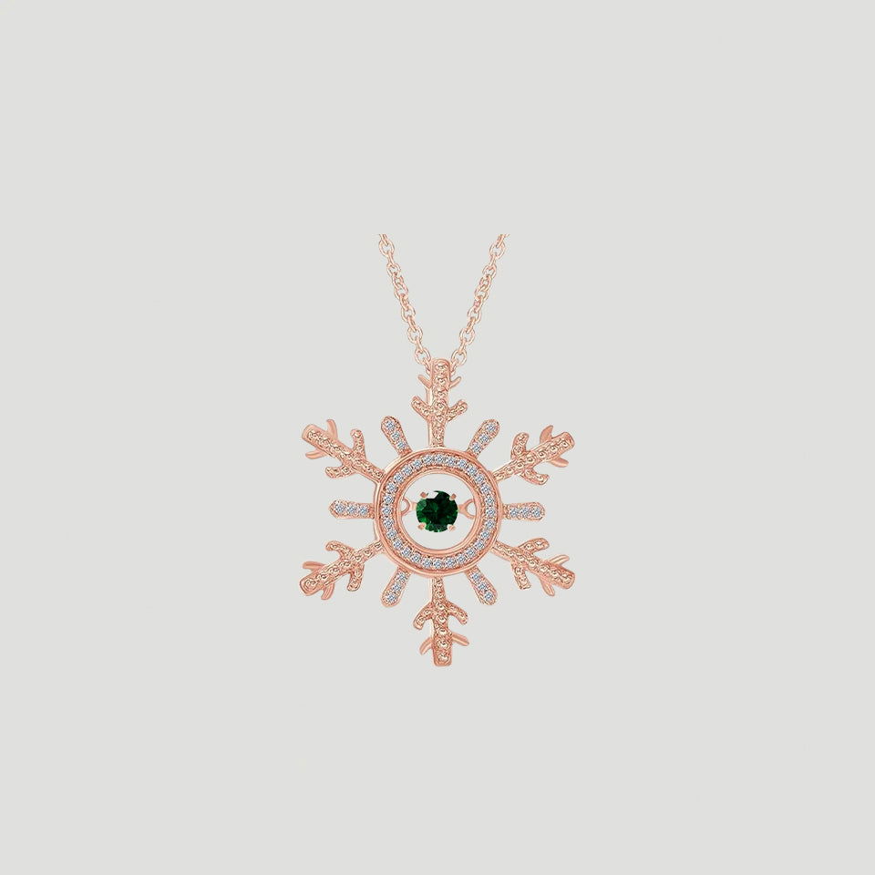 Moissanite Birthday Snowflake Pendant Necklace