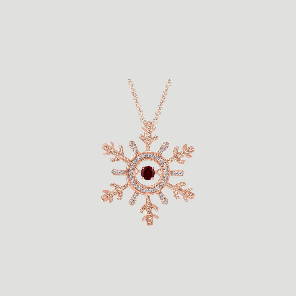 Moissanite Birthday Snowflake Pendant Necklace