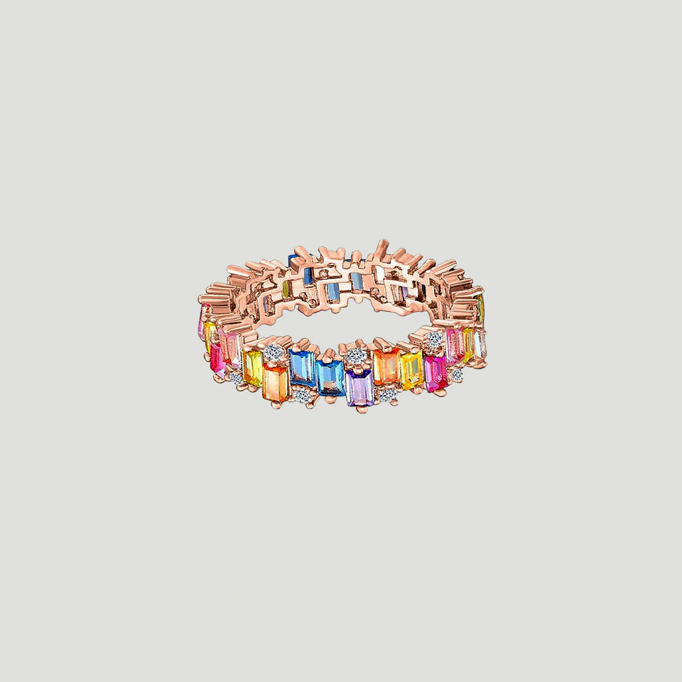 Baguette Shape Gemstone Eternity Ring