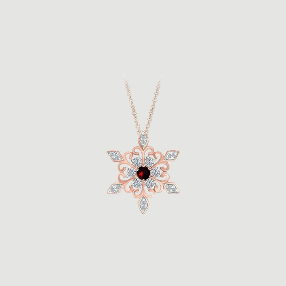 Birthday Snowflake Pendant Necklace