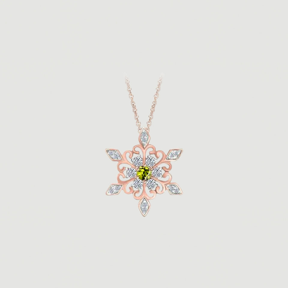 Birthday Snowflake Pendant Necklace