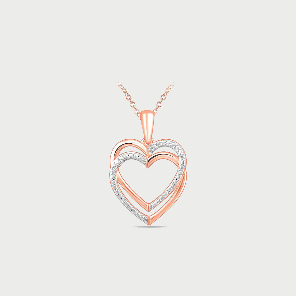 Trendor Love Double Heart Pendant Necklace