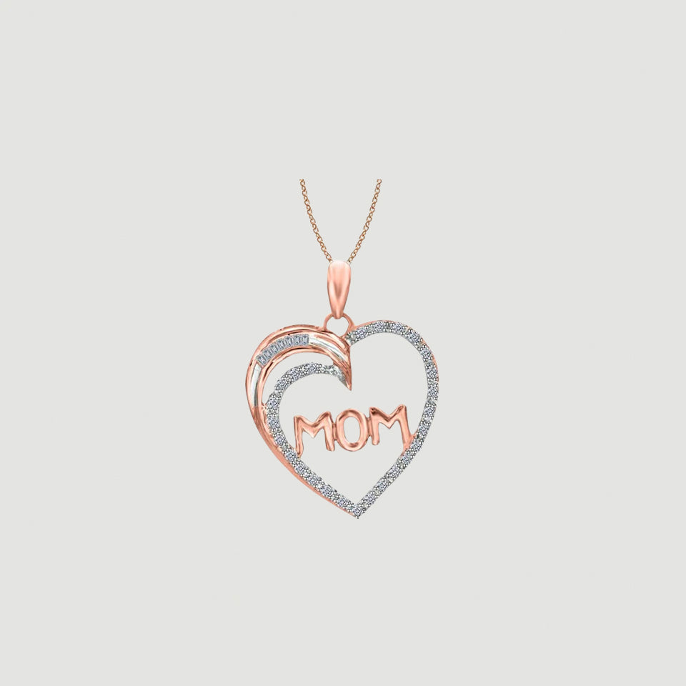 Mom Heart Pendant Necklace