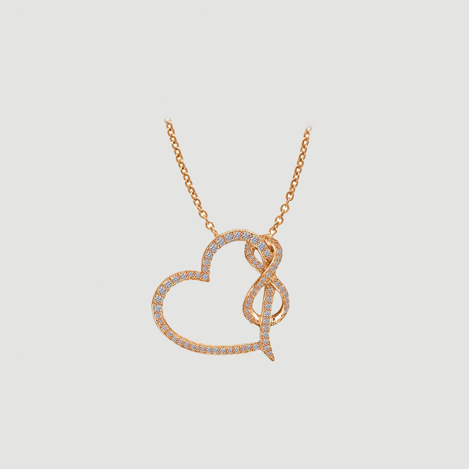Love Heart Infinity Pendant Necklace