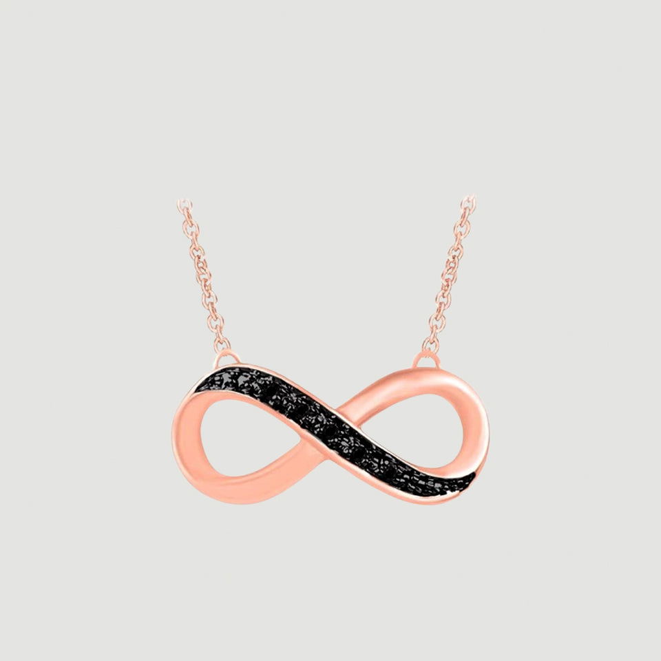 Black Infinity Pendant Necklace