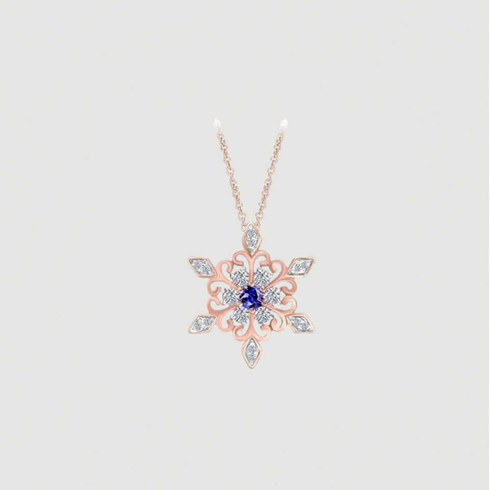 Birthday Snowflake Pendant Necklace