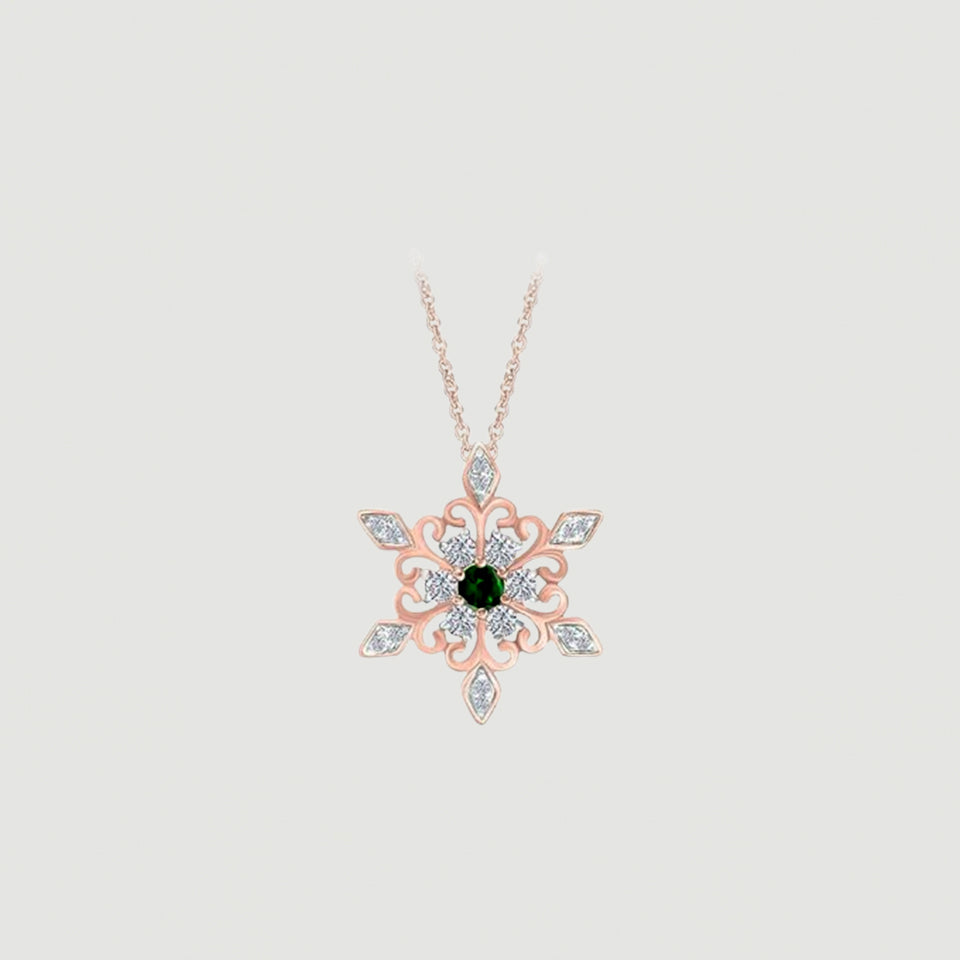 Birthday Snowflake Pendant Necklace
