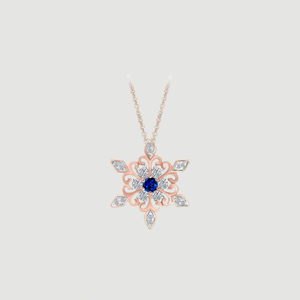 Birthday Snowflake Pendant Necklace