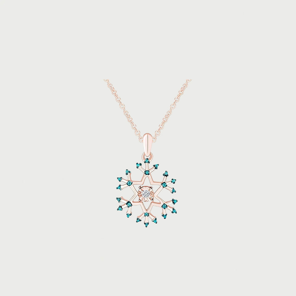 Blue Topaz Snowflake Pendant Necklace