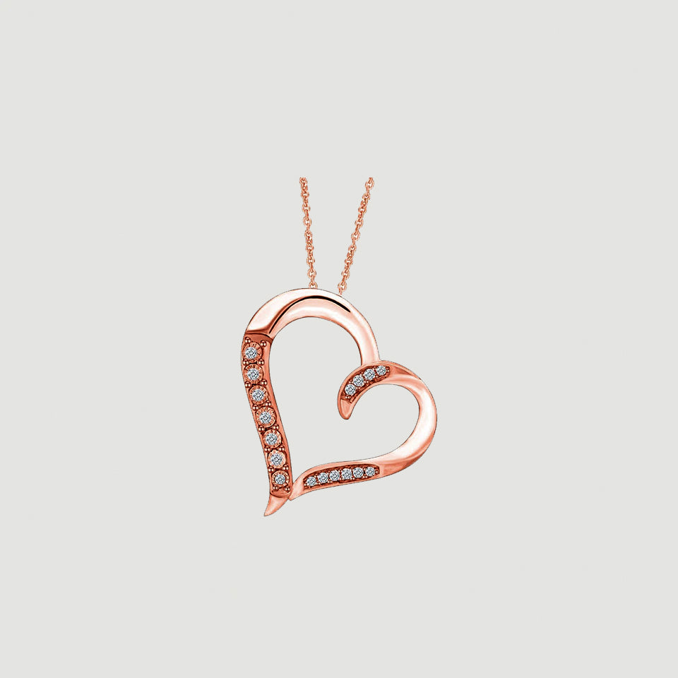 Tilted Heart Pendant Necklace
