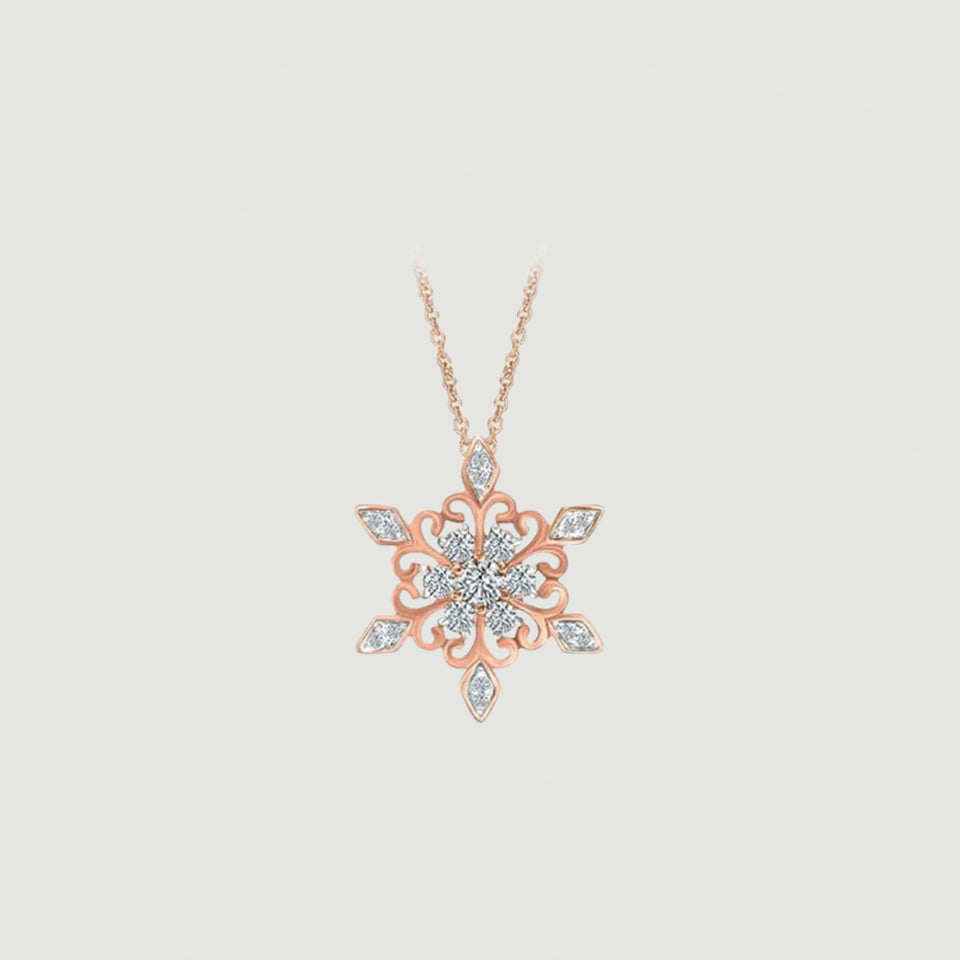 Birthday Snowflake Pendant Necklace