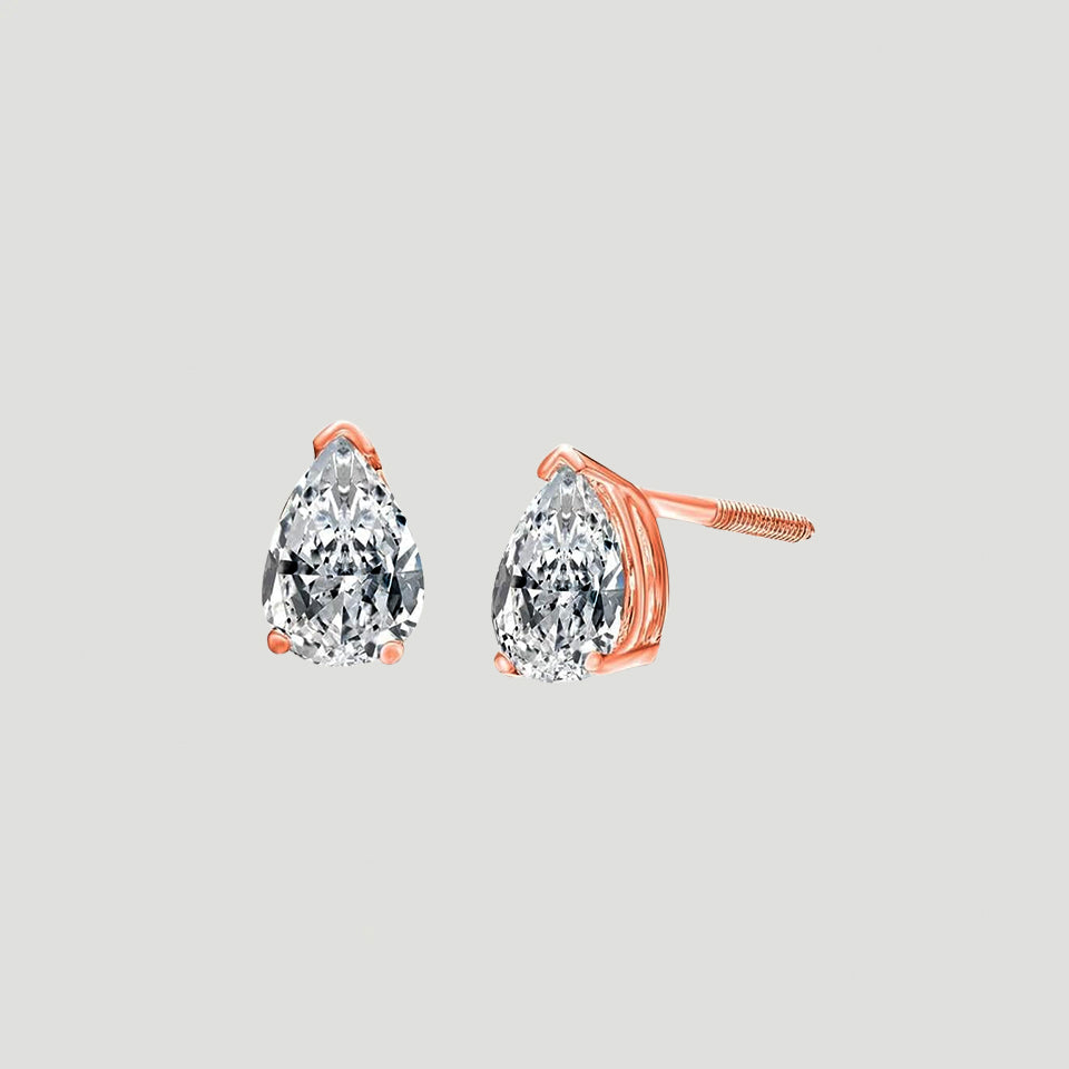 Pear-Shaped Moissanite Solitaire Stud