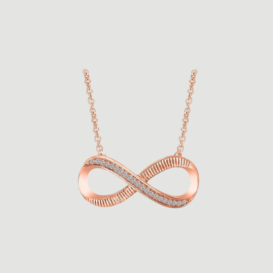 Moissanite Sideways Infinity Pendant Necklace