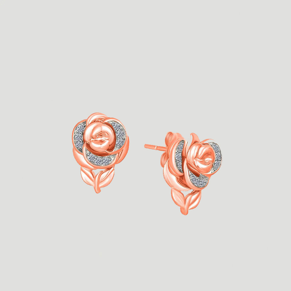 Moissanite Diamond Rose Stud