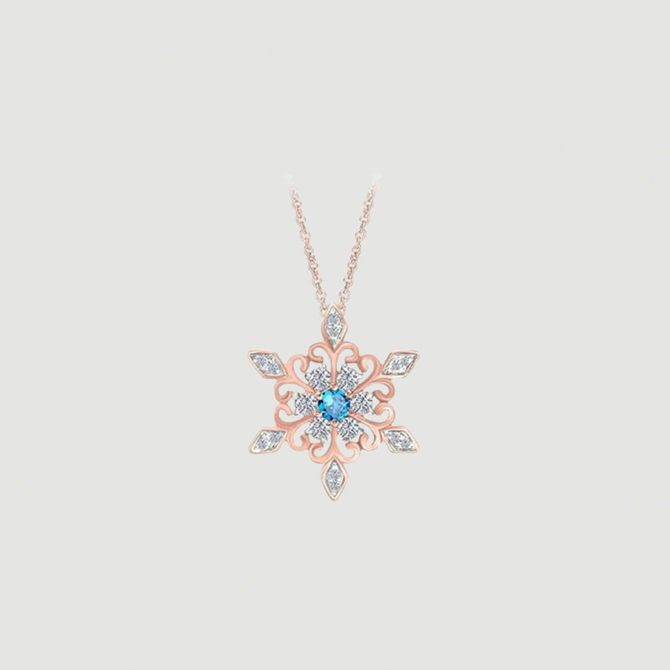 Birthday Snowflake Pendant Necklace