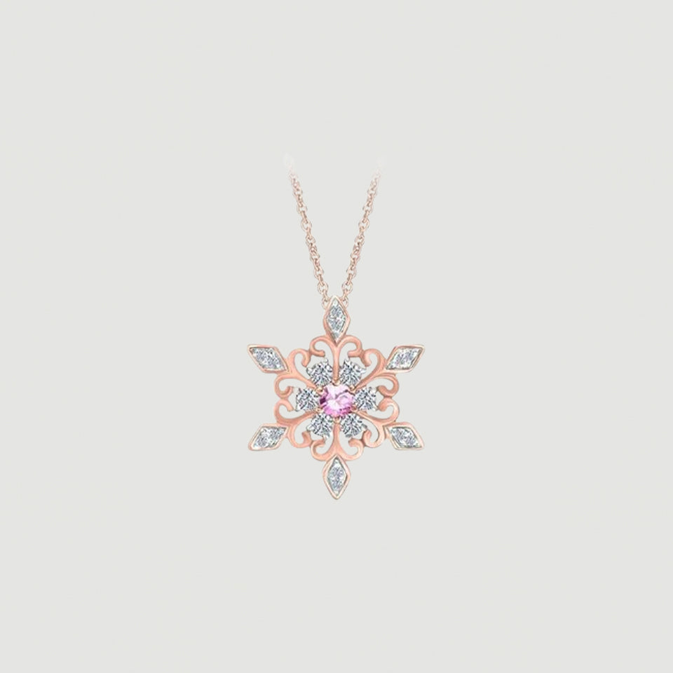 Birthday Snowflake Pendant Necklace