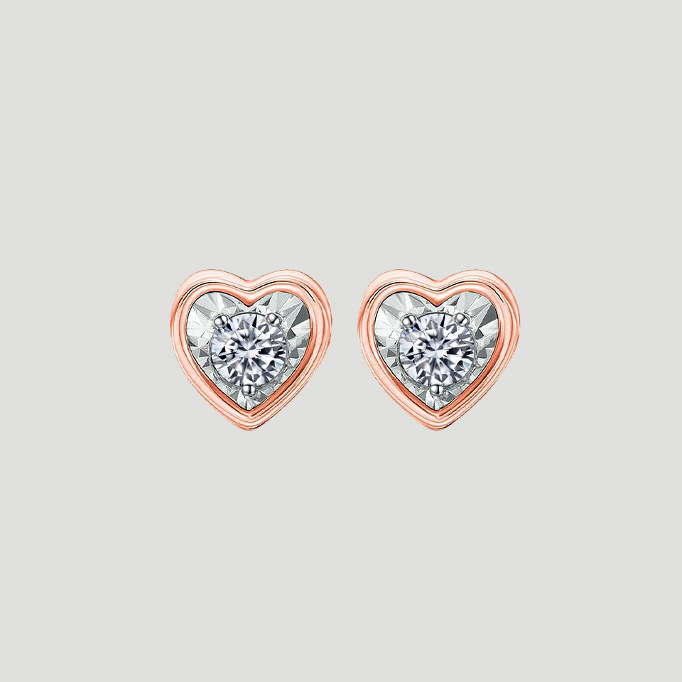 Moissanite Heart-Shape Stud