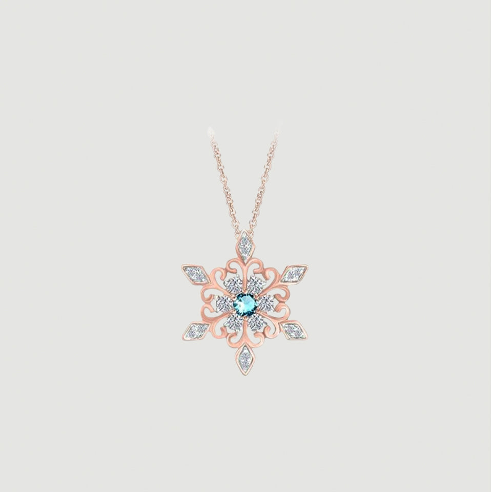 Birthday Snowflake Pendant Necklace