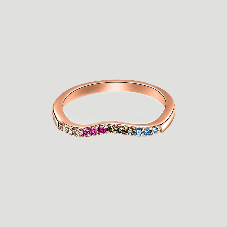 Round Cut Rainbow Band Ring