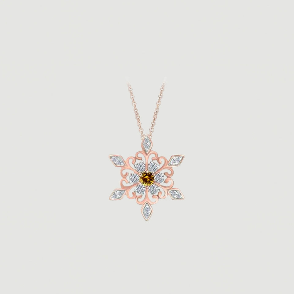 Birthday Snowflake Pendant Necklace