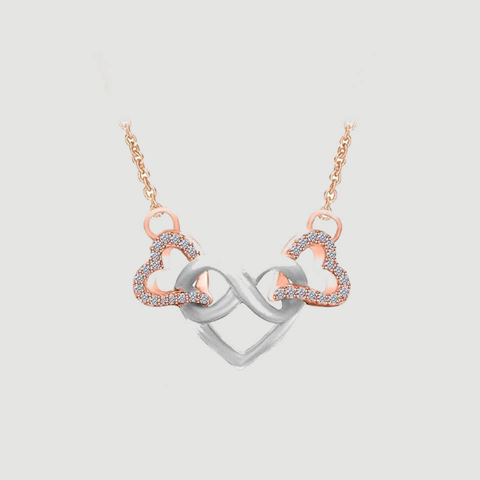 Infinity Heart Interlocking Pendant Necklace
