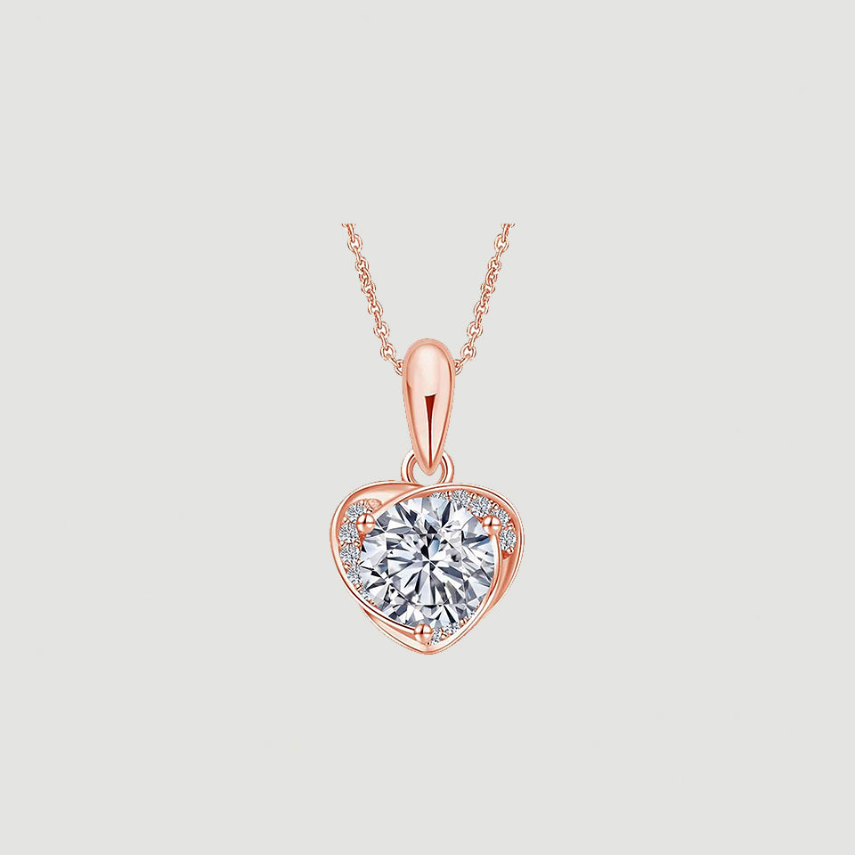 Moissanite Diamond Love Heart Pendant Necklace