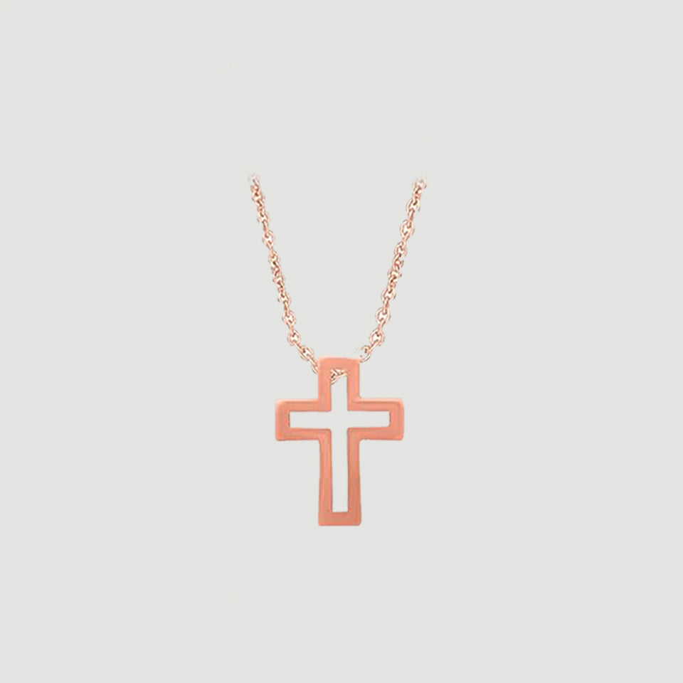 Cross Outline Pendant Necklace