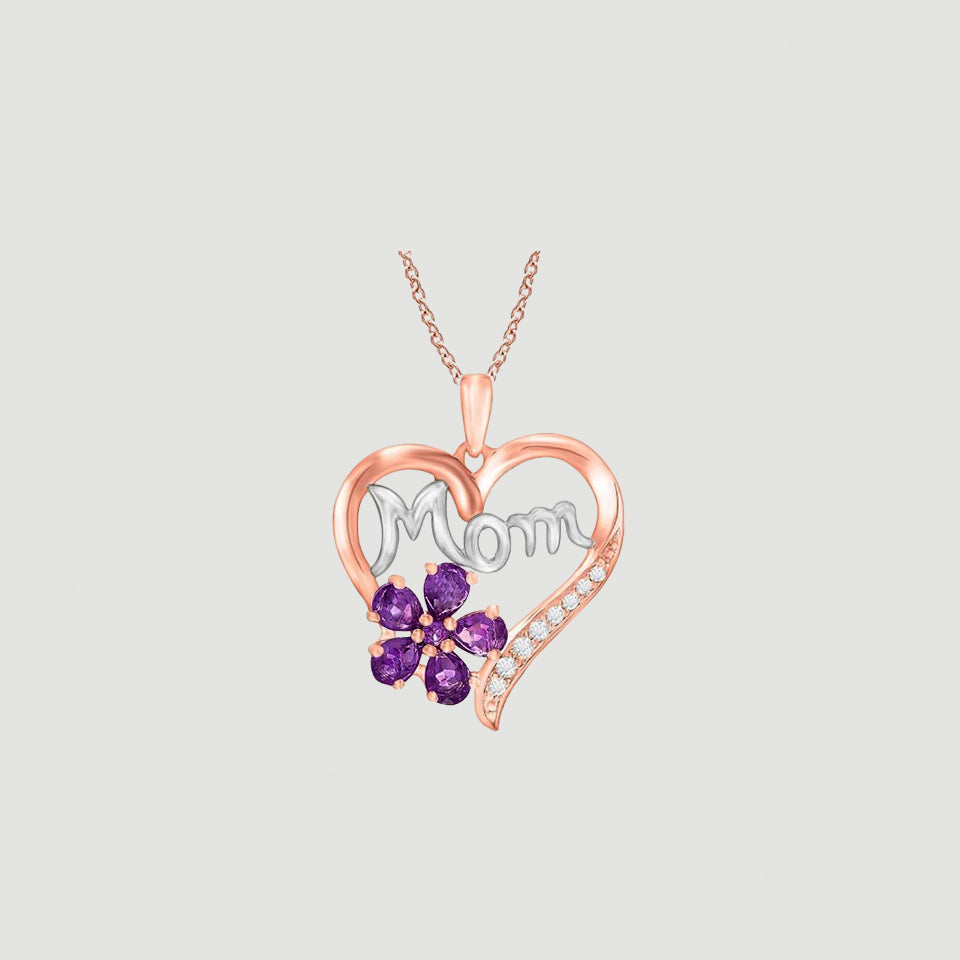 Pear Mom Love Heart Pendant Necklace