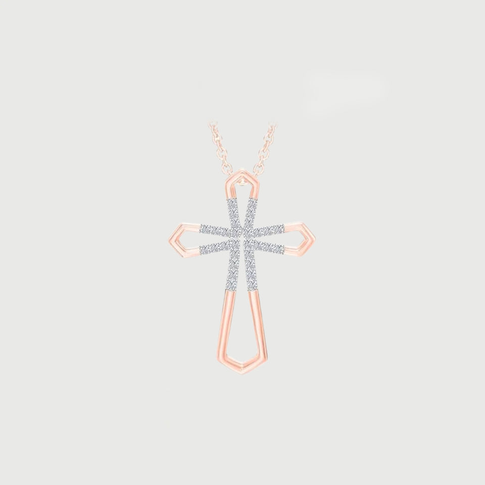 Accent Open Cross Pendant Necklace
