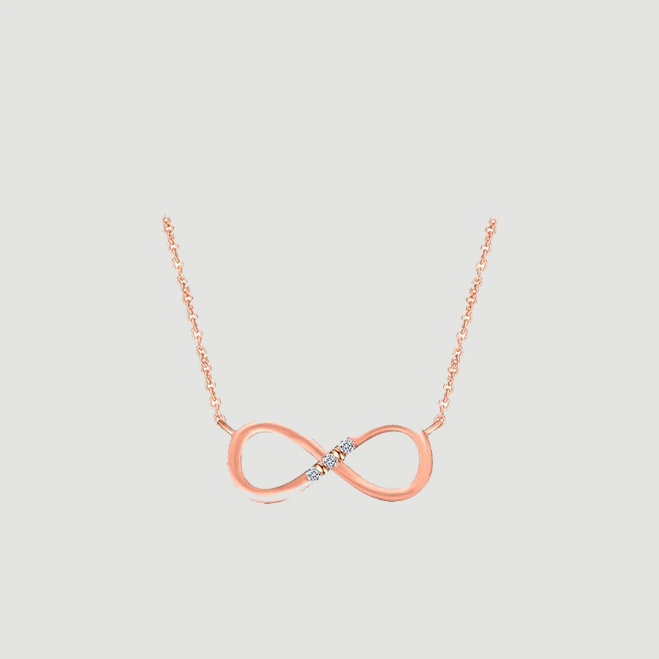 Three Stone Infinity Pendant Necklace