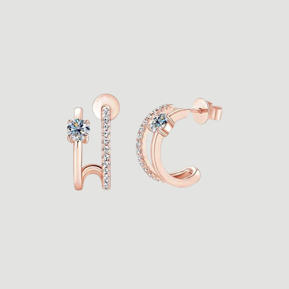 Moissanite Diamond Open Hoop Earrings