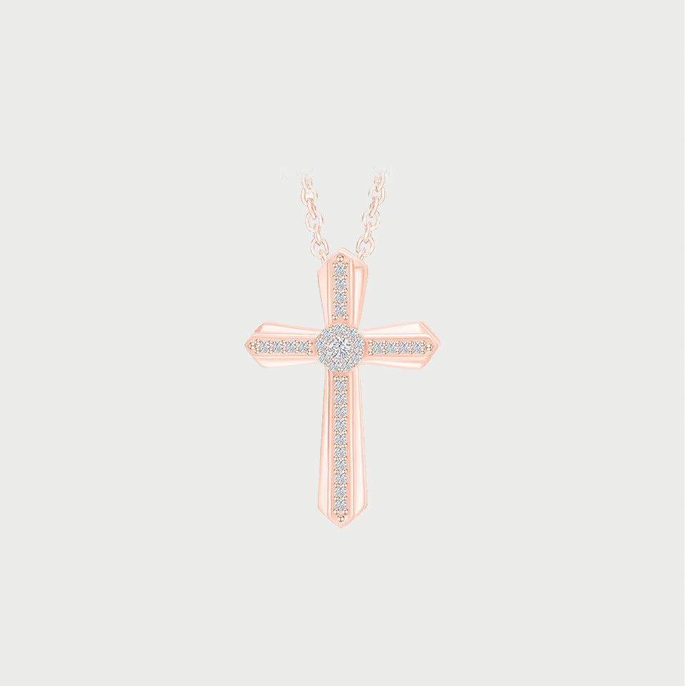 Layered Style Cross Pendant Necklace