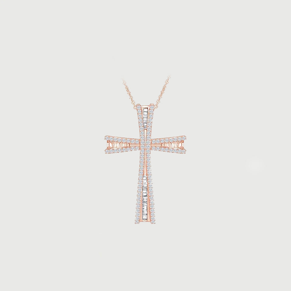 Flared Cross Pendant Necklace