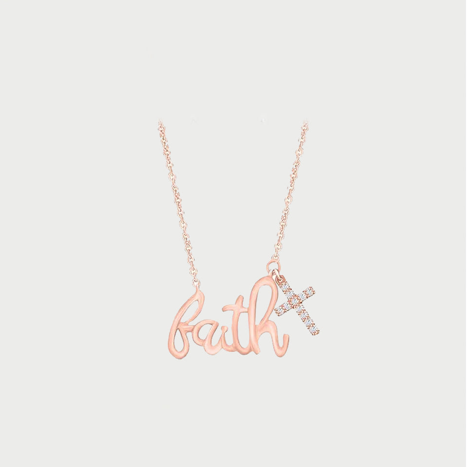 Cross Faith Charm Pendant Necklace
