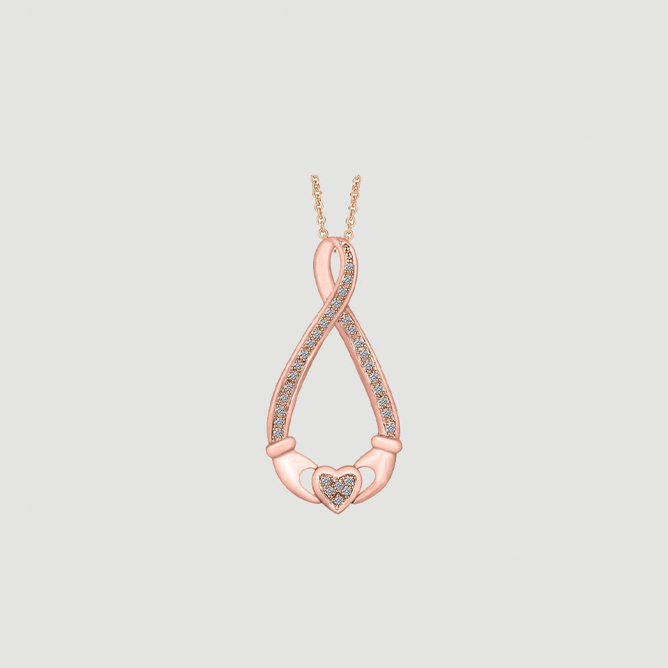 Claddagh Infinity Pendant Necklace