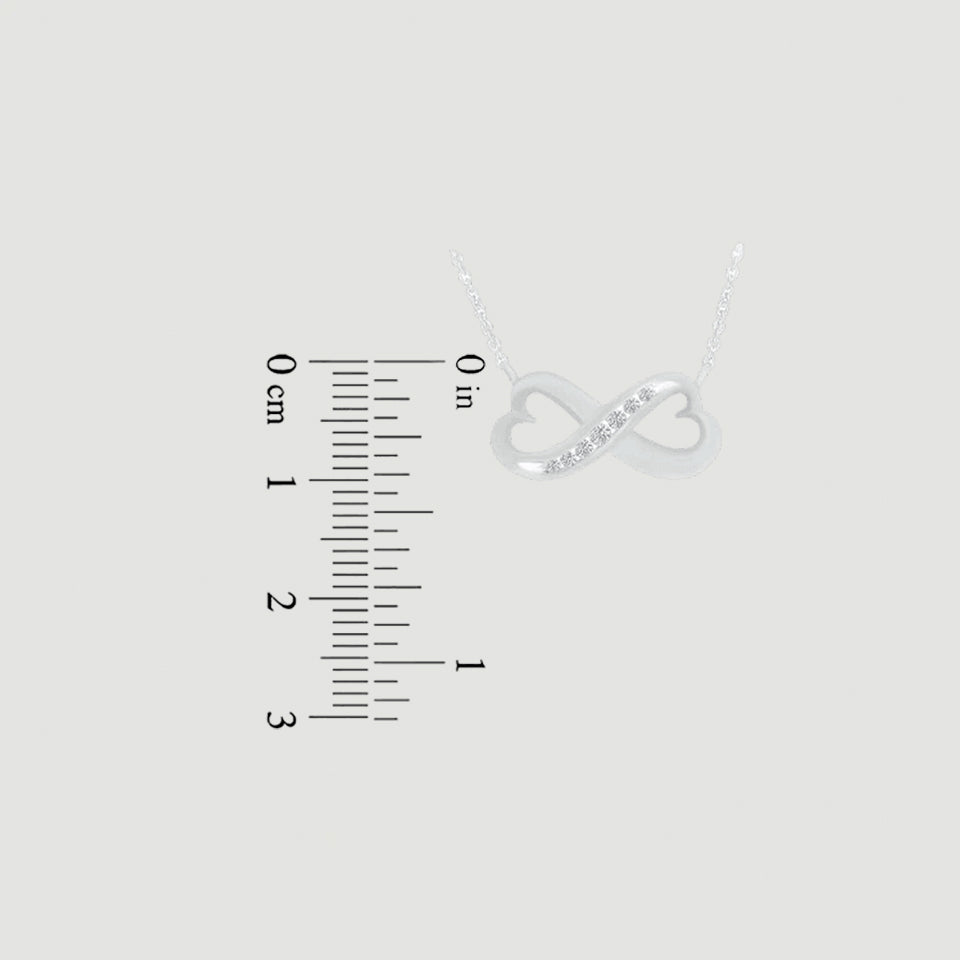 Sideways Heart Shape Infinity Pendant Necklace