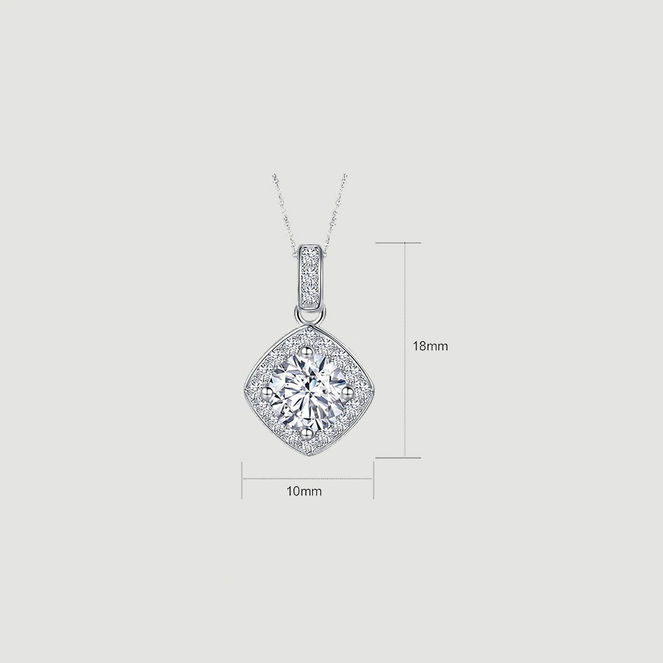 Cushion Halo Pendant Necklace