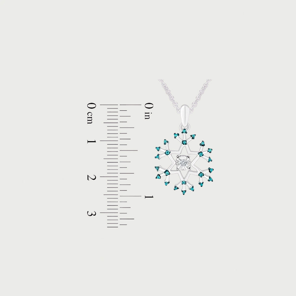 Blue Topaz Snowflake Pendant Necklace