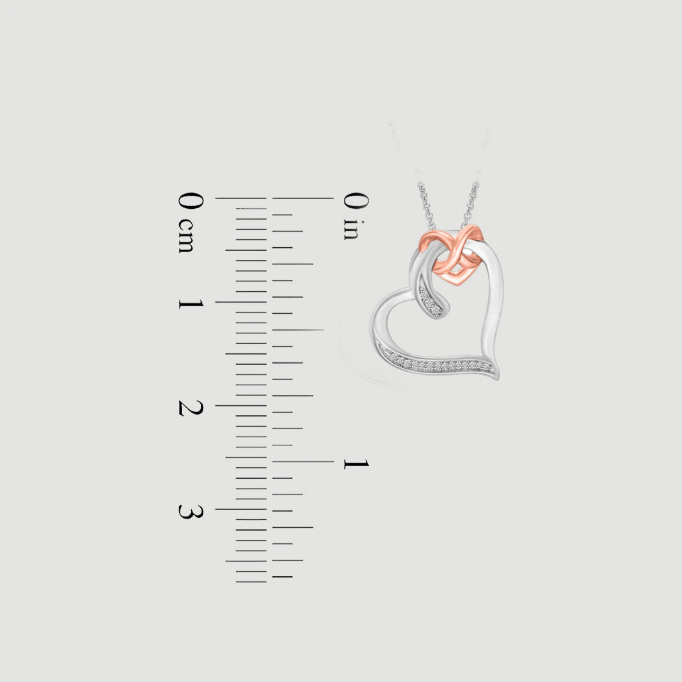 Interlocking Infinity Love Heart Pendant Necklace