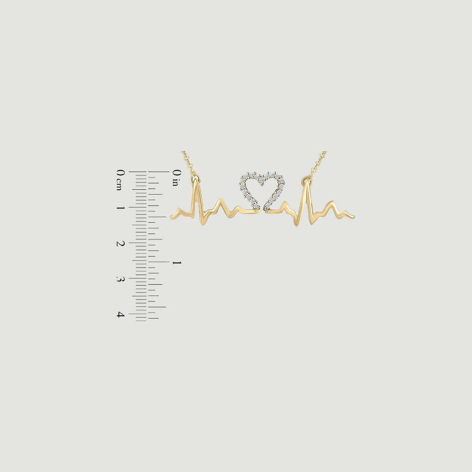 Zig Zag Heartbeat Pendant Necklace