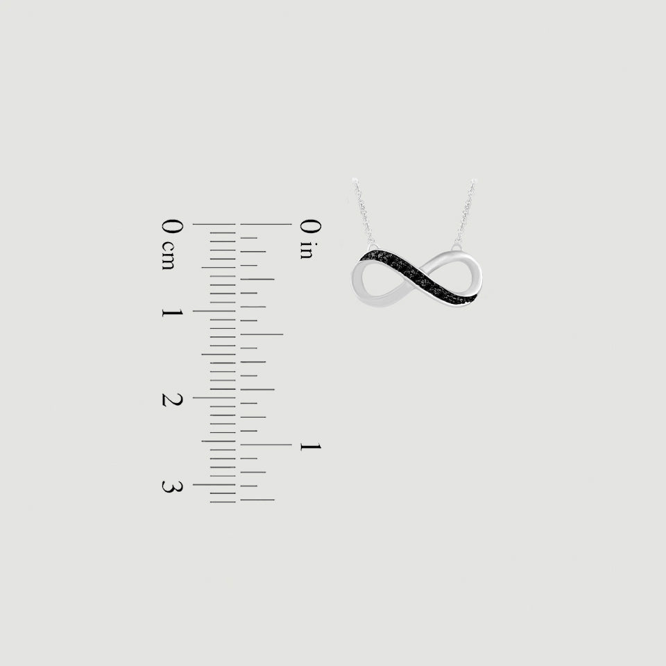 Black Infinity Pendant Necklace