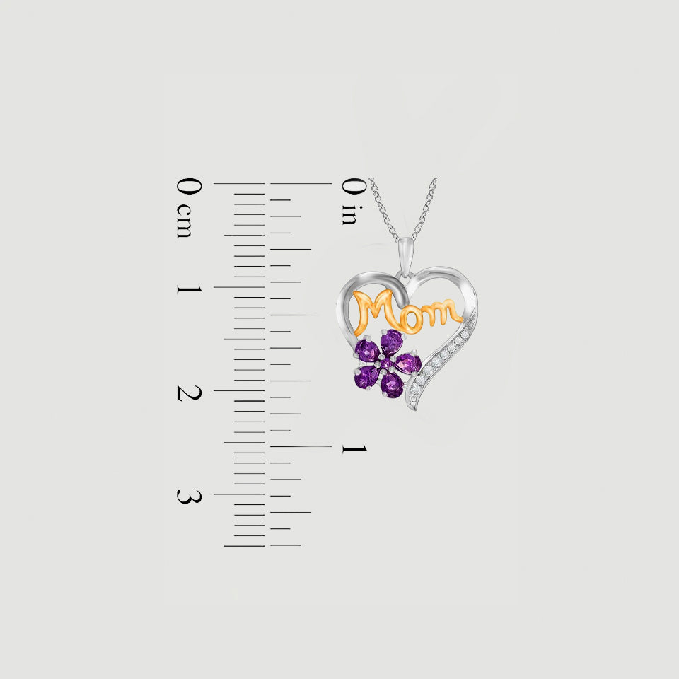 Pear Mom Love Heart Pendant Necklace