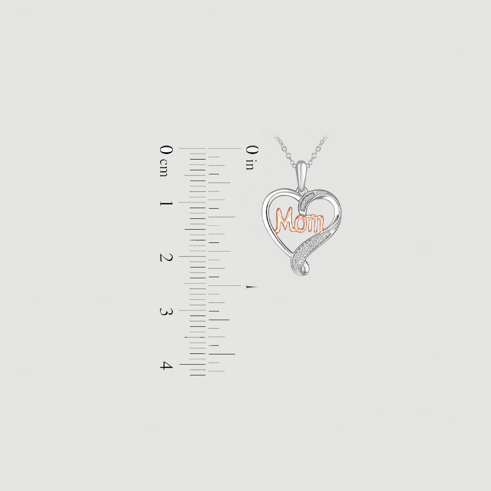 Solid Mom Heart Pendant Necklace