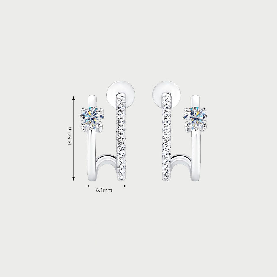 Moissanite Diamond Open Hoop Earrings