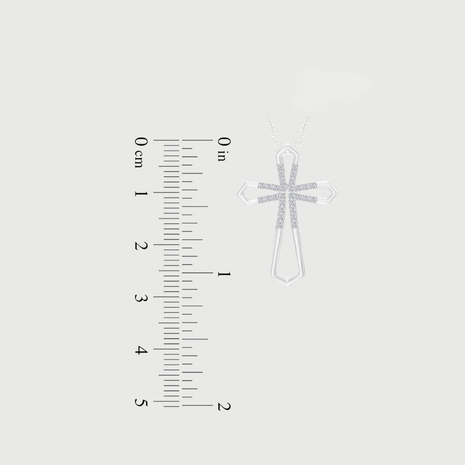 Accent Open Cross Pendant Necklace