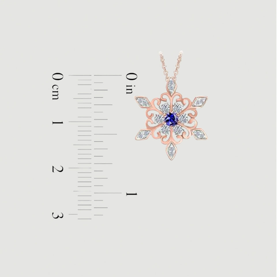 Birthday Snowflake Pendant Necklace
